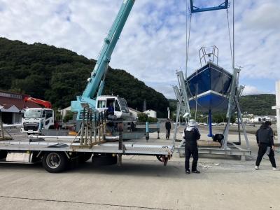 ヨット搬出作業