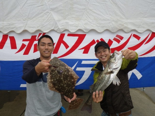 ヒラメ＆スズキをアジの呑ませ釣りでゲット！
