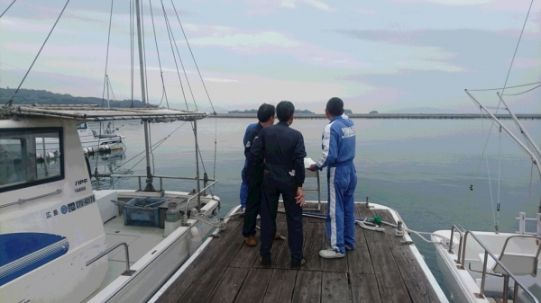 航路の打ち合わせ中