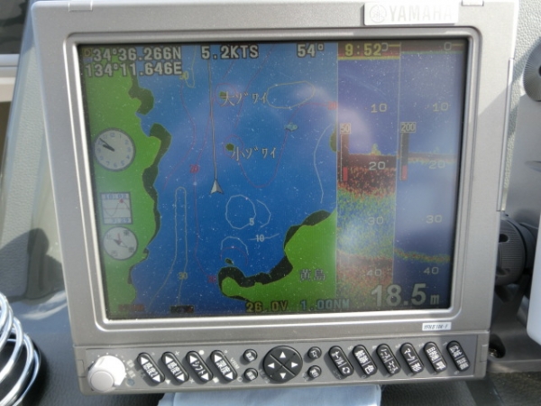 通常のGPS魚探画面