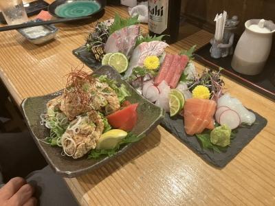 新潟の居酒屋にて夕食