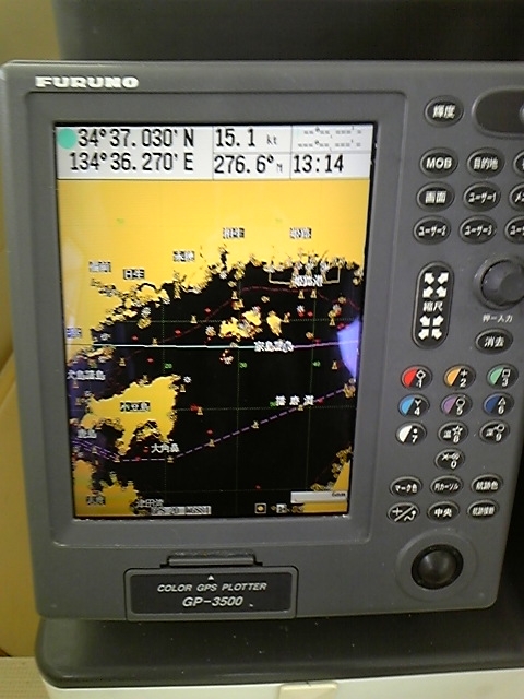 明石海峡から家島の南を通り牛窓を目指します