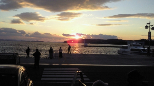 牛窓港の夕日