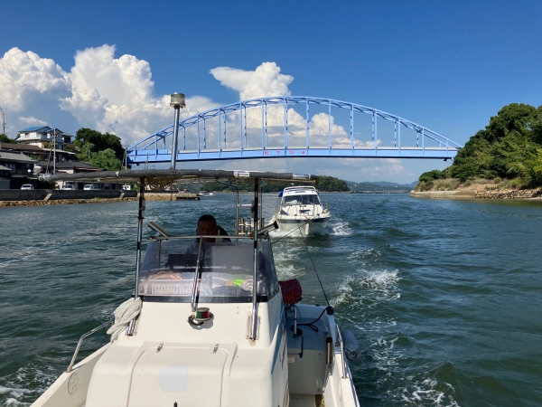 長島大橋（中間地点）通過